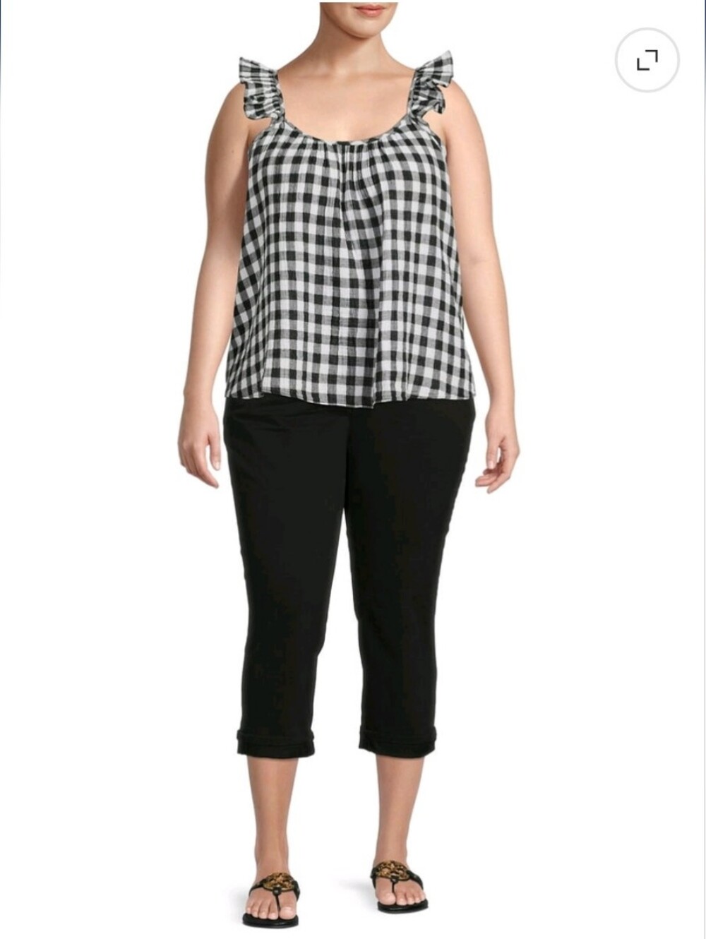 TERRA & SKY black & White Top Size 1X